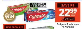 Checkers Colgate Toothpaste offer