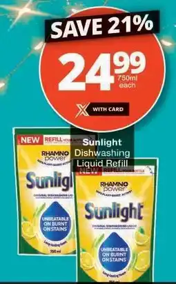 Checkers SUNLIGHT Dishwashing Liquid Refill offer