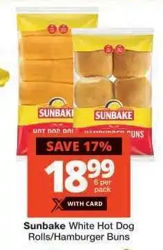 Checkers Sunbake White Hot Dog Rolls/Hamburger Buns offer