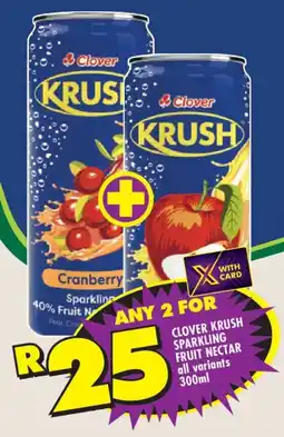 Shoprite Clover krush sparkling fruit nectar offer