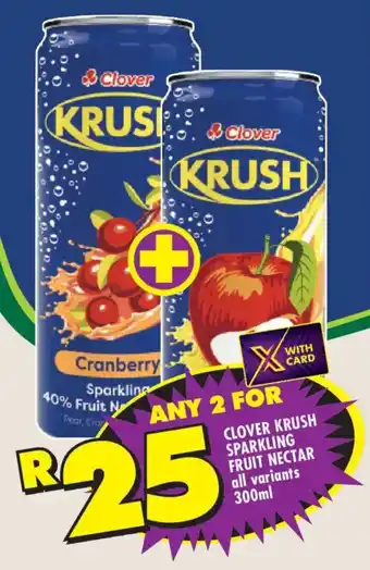 Clover krush sparkling fruit nectar