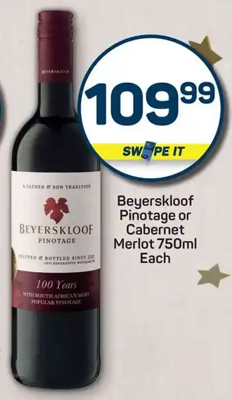 Pick n Pay Beyerskloof Pinotage or Cabernet Merlot offer