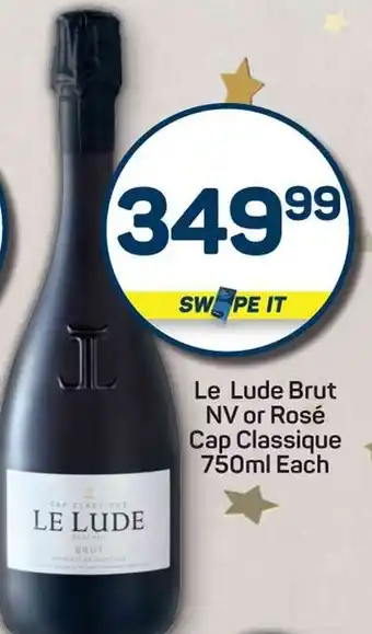 Pick n Pay Le Lude Brut NV or Rosé Cap Classique offer