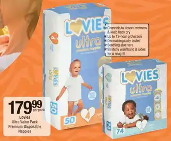 Checkers Lovies Ultra Value Pack Premium Disposable Nappies offer