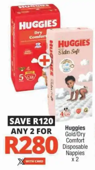 Huggies Gold/ Dry Comfort Disposable Nappies