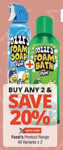 Checkers Fozzi's Product Range All Variants offer