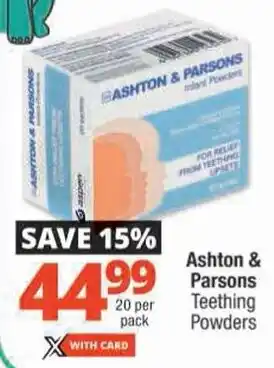 Checkers Ashton & Parsons Teething Powders offer