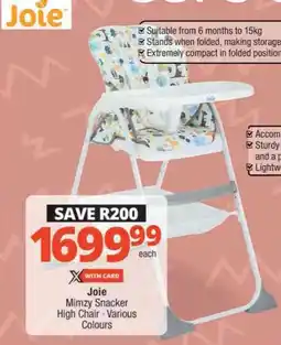 Checkers Joie Mimzy Snacker High Chair offer