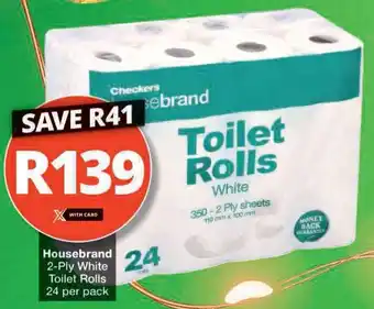 Housebrand 2-Ply White Toilet Rolls