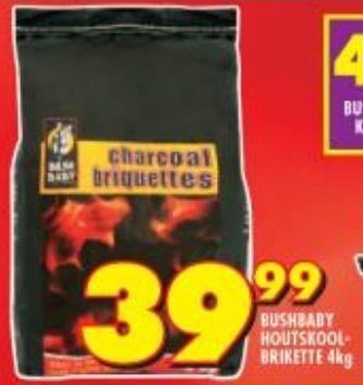 Shoprite Bushbaby Charcoal Briquettes 4kg offer