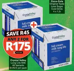 Checkers Hyper Crystal Valley Long Life Milk All Variants offer