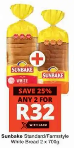 Checkers Hyper Sunbake Standard/ Farmstyle White Bread offer