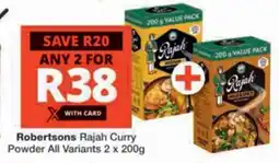 Checkers Hyper Robertsons Rajah Curry Powder All Variants offer