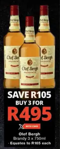 Checkers Hyper Olof Bergh Brandy offer
