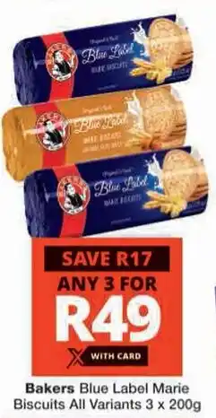 Checkers Hyper Bakers Blue Label Marie Biscuits All Variants offer