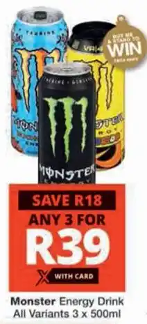 Checkers Hyper Monster Energy Drink All Variants offer