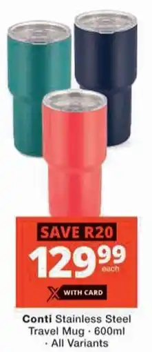 Checkers Hyper Conti Stainless Steel Travel Mug offer