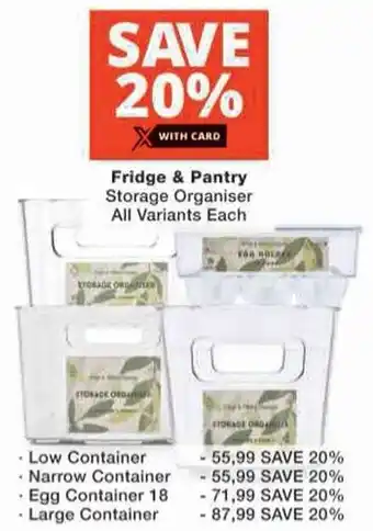 Checkers Hyper Fridge & Pantry Storage Organiser All Variants offer
