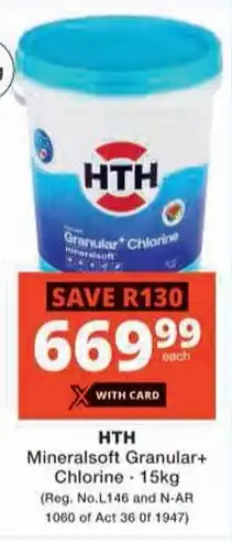 Checkers Hyper HTH Mineralsoft Granular+ Chlorine offer