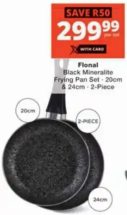 Checkers Hyper Flonal Black Mineralite Frying Pan Set offer