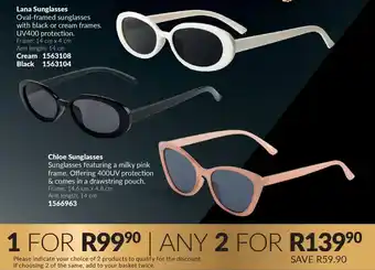 AVON Lana Sunglasses or Chloe Sunglasses offer