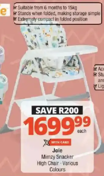 Checkers Joie Mimzy Snacker High Chair offer