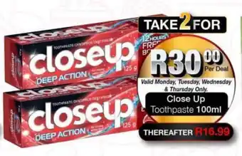 Take 'n Pay Close Up Toothpaste offer