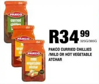 Take 'n Pay Pakco curried chillies/ mild or hot vegetable atchar offer