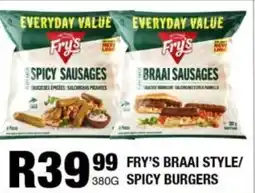 Take 'n Pay Fry's braai style/ spicy burgers offer