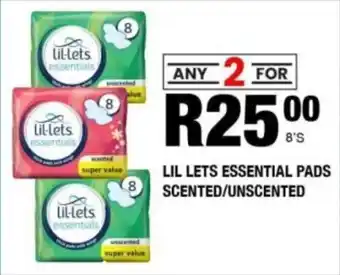 Take 'n Pay Lil lets essential pads scented/ unscented offer