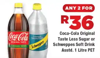 Coca-Cola Original Taste Less Sugar or Schweppes Soft Drink