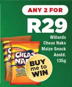OK Foods Willards Cheas Naks Maize Snack offer