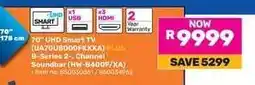 Game 70 UHD Smart TV (UA70U8000FXXA) PLUS B-Series 2-Channel Soundbar (HW-B400F/XA) offer
