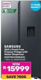 Game Samsung 560 L Frost Free Freezer Fridge with Water Dispenser offer