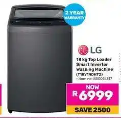 Game LG 18 kg Top Loader Smart Inverter Washing Machine (T18V1NDHT2) offer