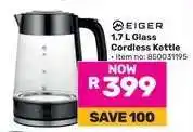 Game Eiger 1.7 L Glass Cordless Kettle offer