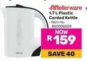 Game Mellerware 1.7 L Plastic Corded Kettle offer