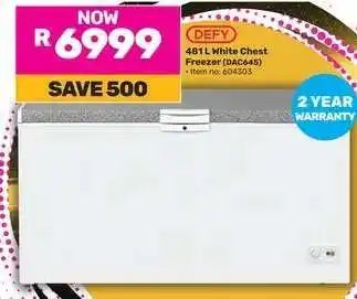 Game DEFY 481L White Chest Freezer (DAC645) offer