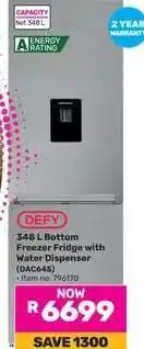 Game DEFY 348 L Bottom Freezer Fridge with Water Dispenser (DAC645) offer