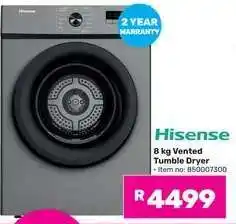 Game Hisense 8 kg Vented Tumble Dryer offer