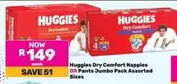 Game Huggies Dry Comfort Nappies OR Pants Jumbo Pack Assorted Sizes offer