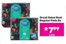 Game Great Value Maxi Regular Pads 8s offer