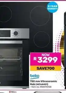 Game beko 750 mm Vitroceramic Hob (HIC64401) offer