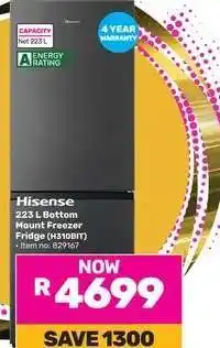 Game Hisense 223 L Bottom Mount Freezer Fridge (H310BIT) offer