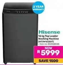 Game Hisense 16 kg Top Loader Washing Machine offer