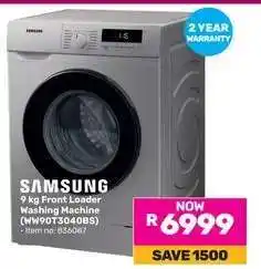 Game Samsung 9 kg Front Loader Washing Machine (WW90T3040BS) offer