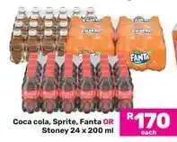 Game Coca cola, Sprite, Fanta OR Stoney 24 x 200 ml offer