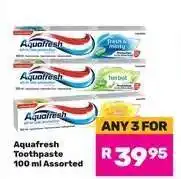 Game AQUAFRESH TOOTHPASTE offer
