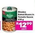 Rhodes Baked Beans in Tomato Sauce 410 g