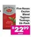 Game Five Roses Ceylon Blend Tagless Teabags 26-Pack offer
